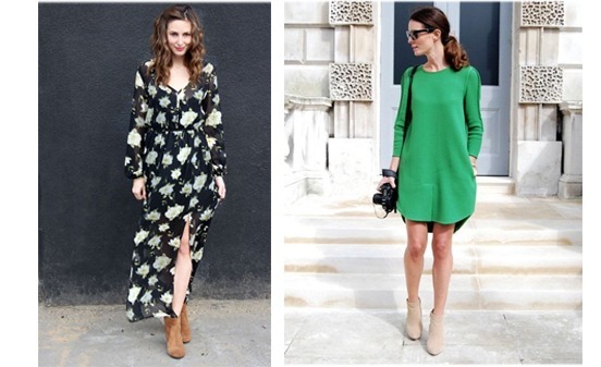 How to Pair High-Heeled Ankle Boots with Dresses