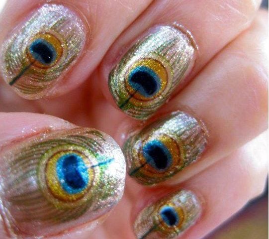 50 Peacock Nail Art Design Ideas