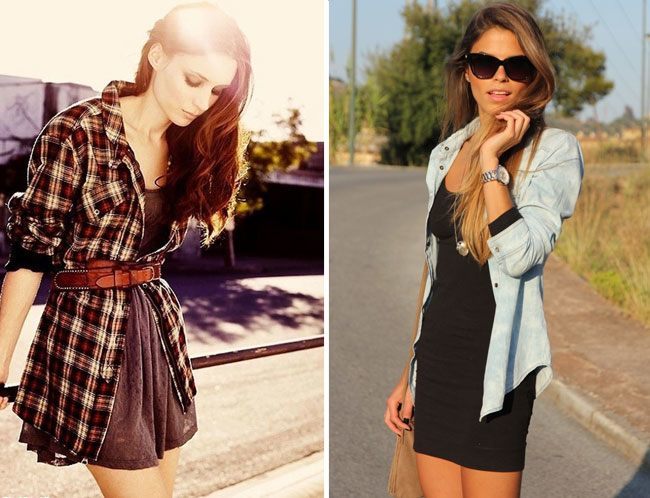 belted shirt and dress
