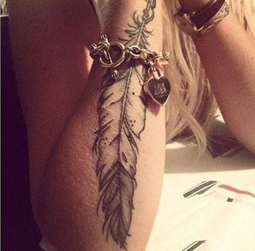 Feather Tattoo Design for Women