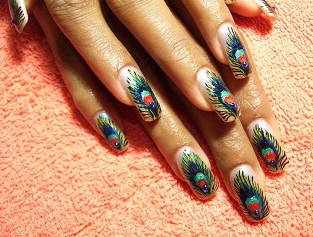 31 Peacock Nails Cherrycherrybeauty