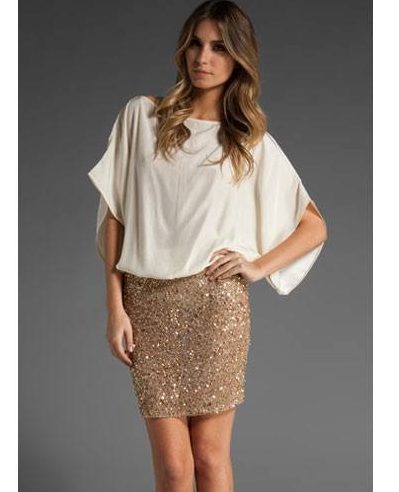 gold skirt