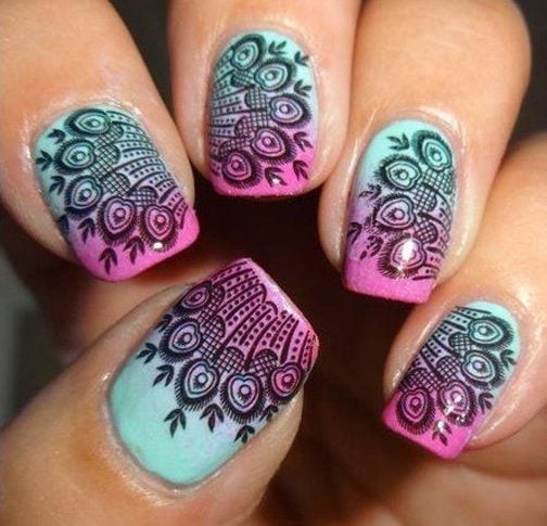 50 Peacock Nail Art Design Ideas