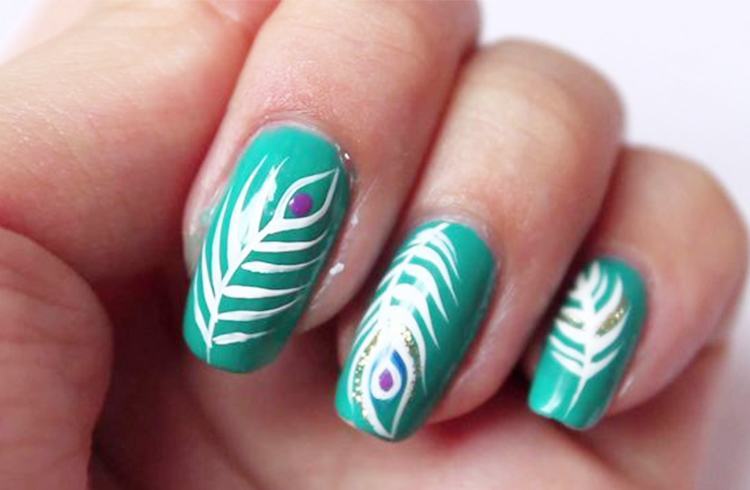 1. Peacock Feather Nail Design - wide 11