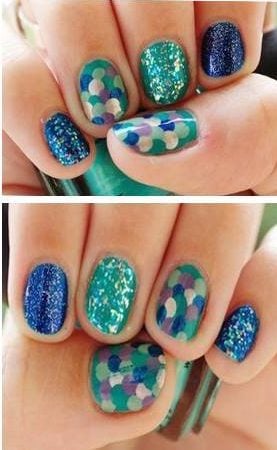 Peacock nail art for women