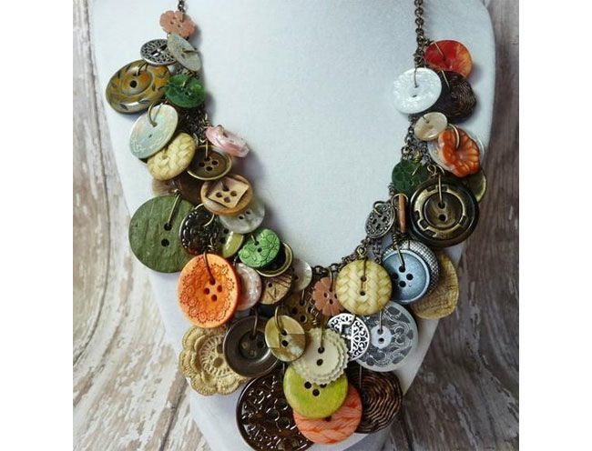sweet accessories button necklace wookmark