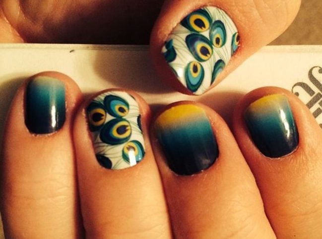 Peacock Nail Art Designs Ideas