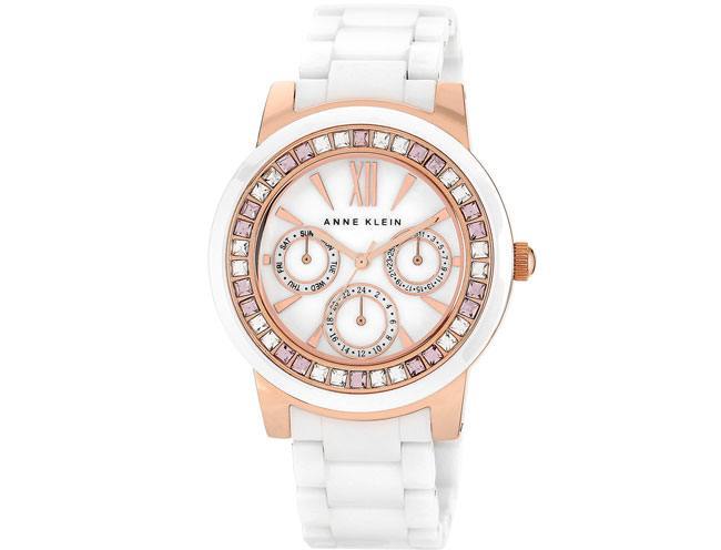 Anne Klein Women's White Ceramic Bracelet Watch