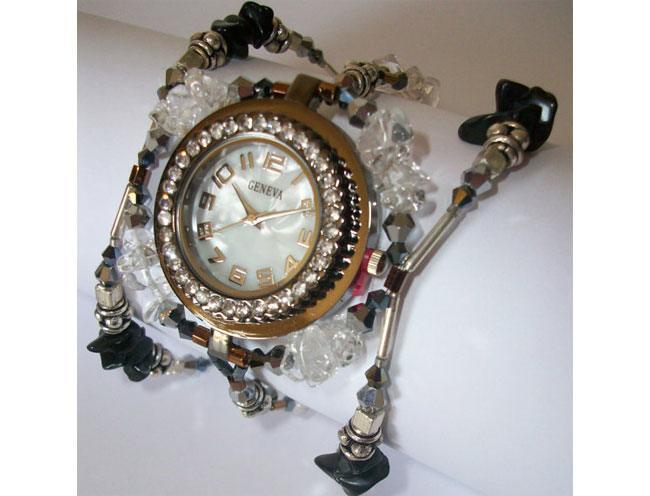 Beaded Crystal Bracelet Watch