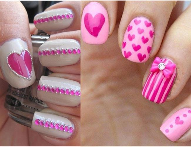 Acrylic Nail Art designs for Valentines day
