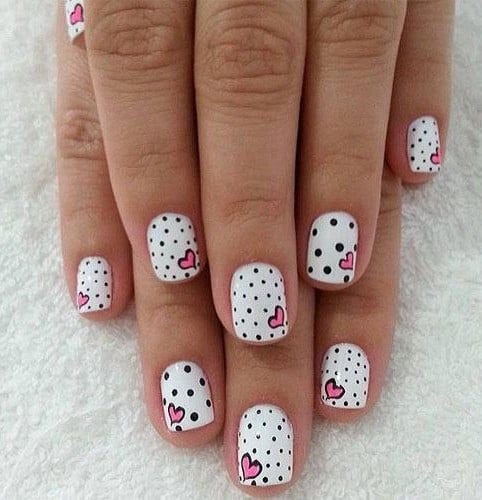 White and black polka dots design