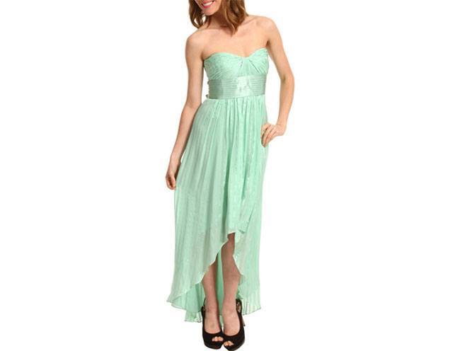Petite Alicia Strapless High Low Gown