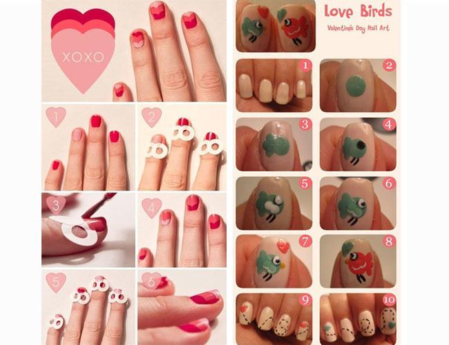 DIY Nail art designs for V-Day