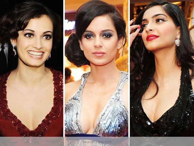 celebs plunging necklines