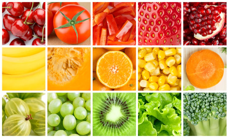 Different Colorful Food