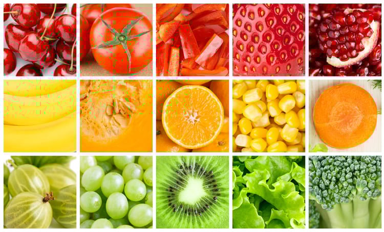 Different Colorful Food