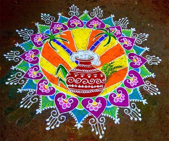 Pongal pot rangoli