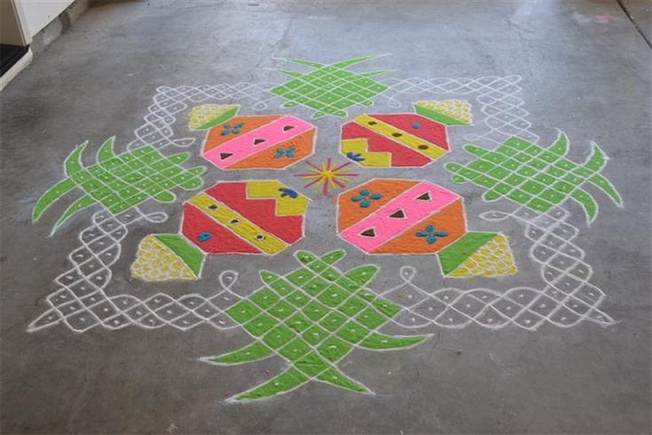 Sankranthi pot rangoli