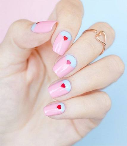 simple nail art for valentines day