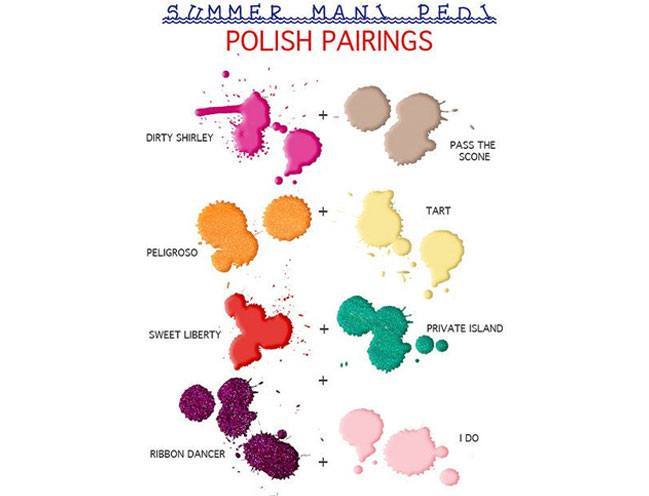 summer mani pedi polish pairings