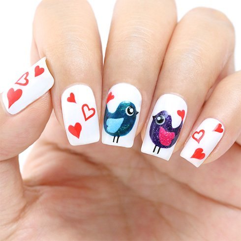 V day nail art designs