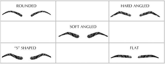 Different Shapes of the Eyebrows