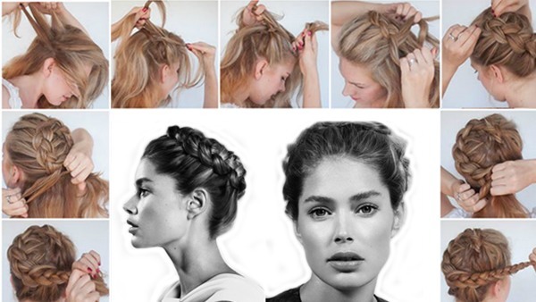 High Braided Crown Hairstyle