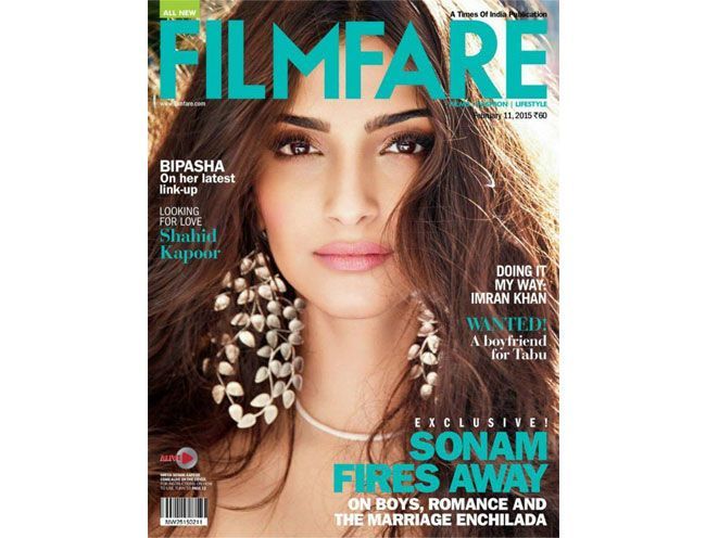 Sonam Kapoor Fires Away On Cover of Filmfare February 2015