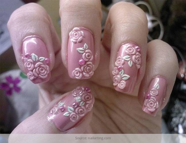 flower design nail art