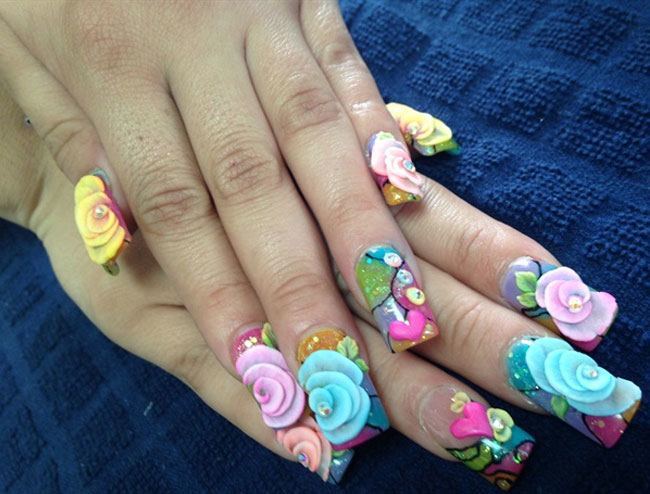Pretty Flower Nail Art Designs Pretty Flower Nail Art Designs