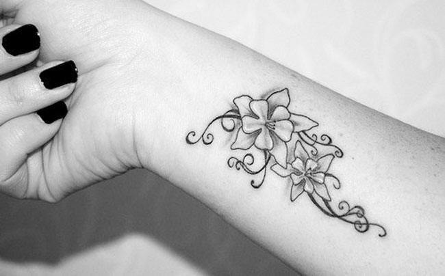 Floral wrist tattoo