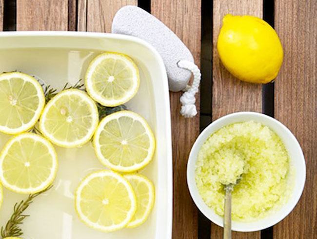 Lemon peppermint foot scrub