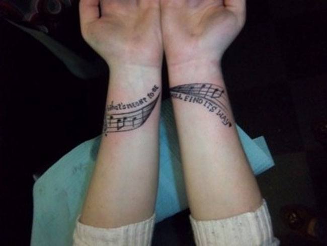 Musical wrist tattoo