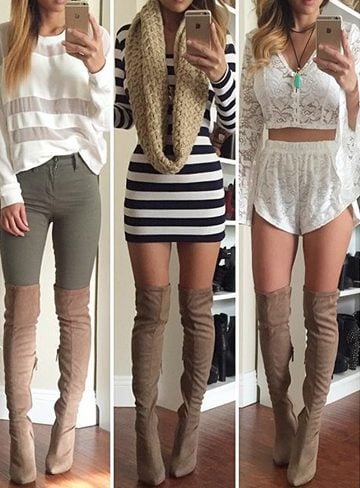 Over the knee flat boots