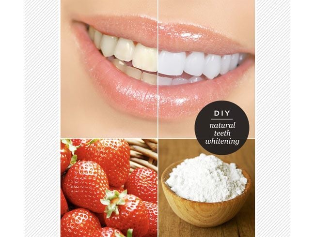 Strawberry bleach mask for teeth