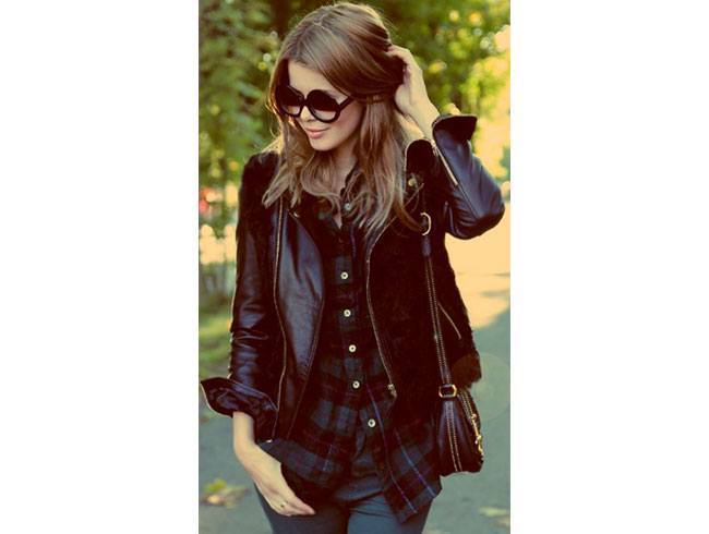 Flannel She Wore In Styles Galore Biker chick meets flannel
