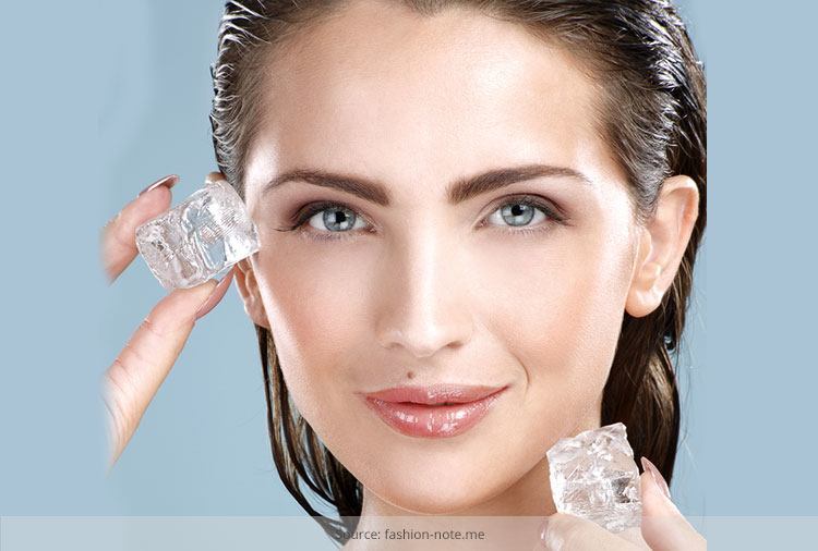 Glowing Skin With Different Ice Cubes