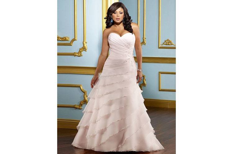 A line Beading Plus Size Wedding Dresses