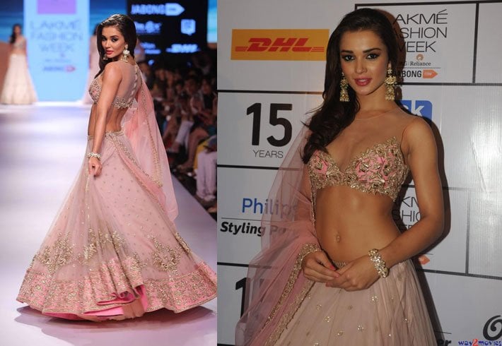 Amy Jackson In Designer Sheer Blouse Style