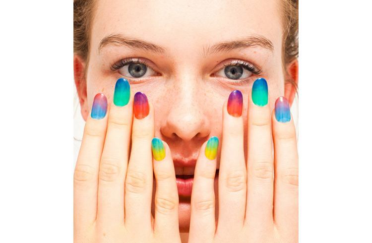 Bright and very vibrantly coloured nail polish