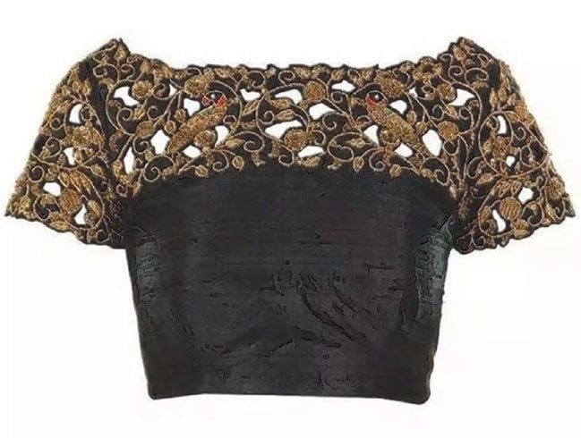  Brocade Blouse With Cut Work