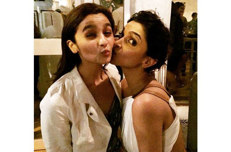 Deepika Padukones Adorable Kiss To Alia Bhatt