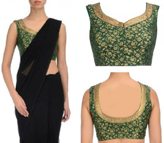 Green Brocade Blouse