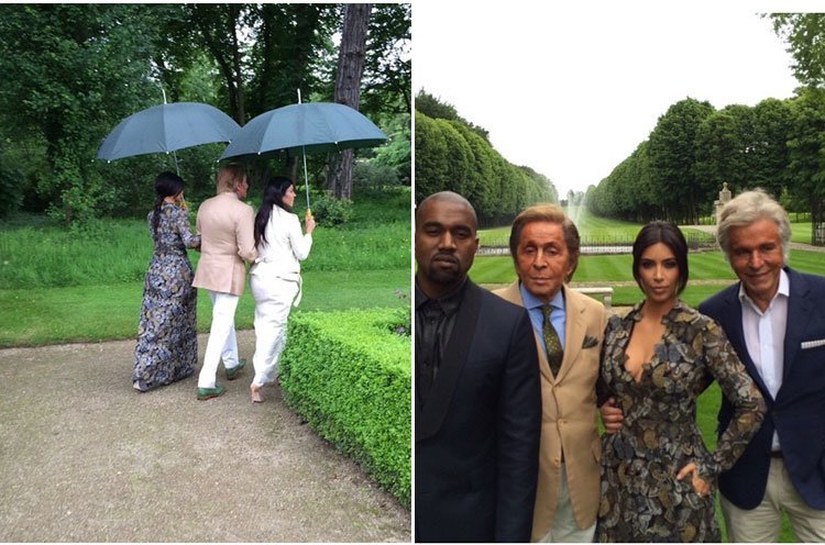 Kim Kardashian with Valentino garden