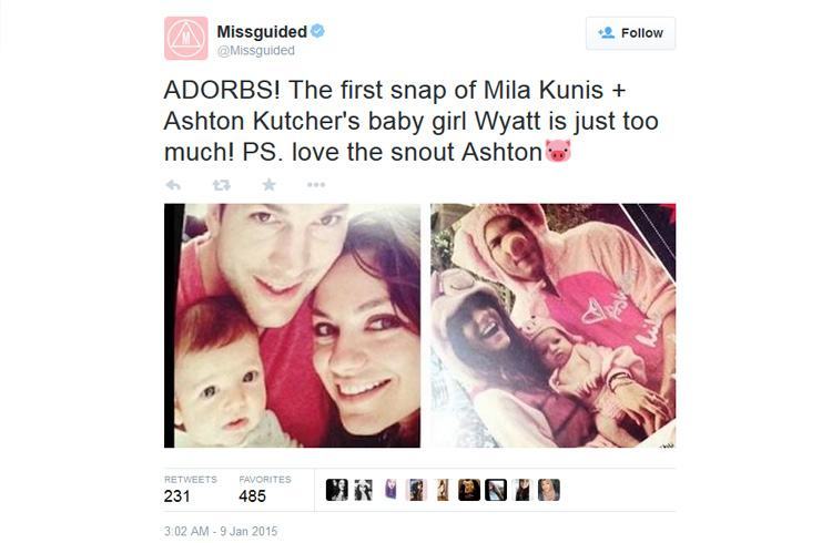 Mila Kunis with her baby girl