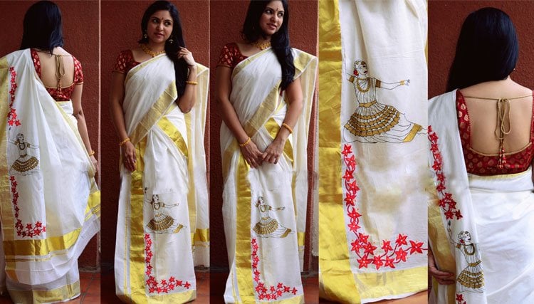 Set Saree With Brocade Blouse