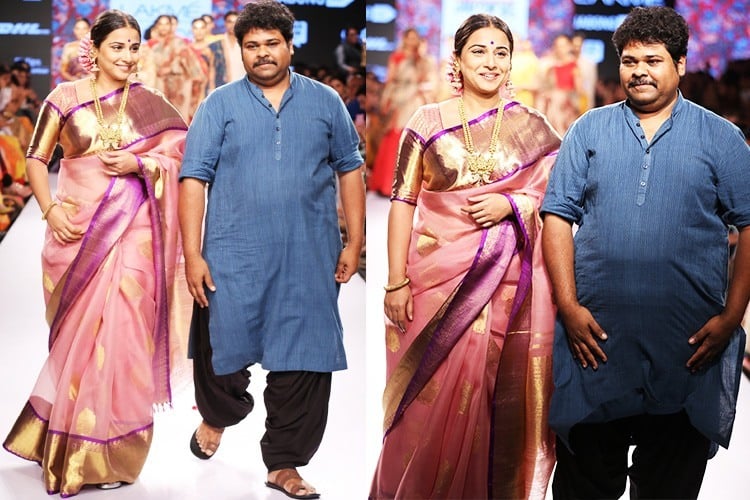 Showstopper Vidya Balan with Designer Gaurang Shah at Lakme Fashion Week 2105