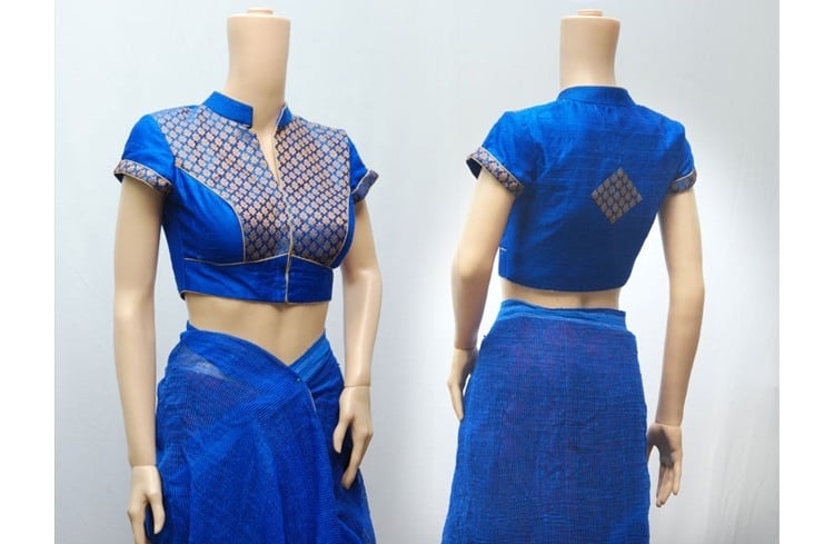 Blue Brocade Blouse Blue Brocade Blouse