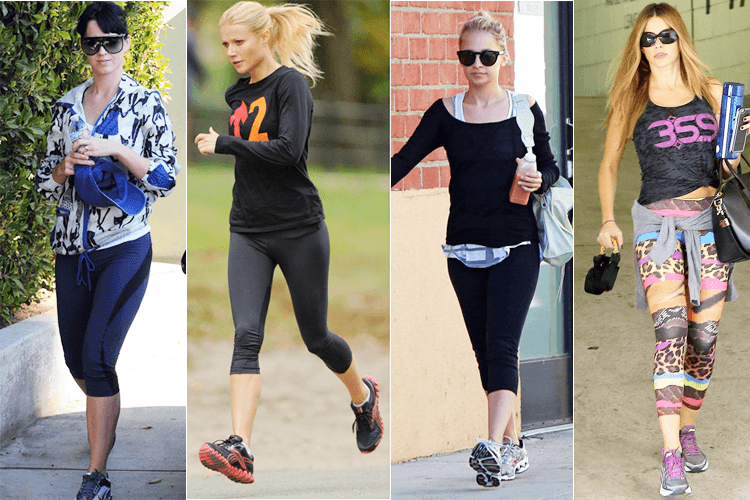 Celebrities workout clothes