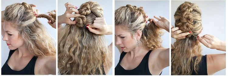 french braid bun hairstyles